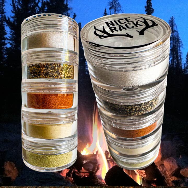 WILD ATOMS - Wholesale Dried Spice Mix - NICE RACK Mini Camp Spice Gift Set Organic Spices Reusable 1