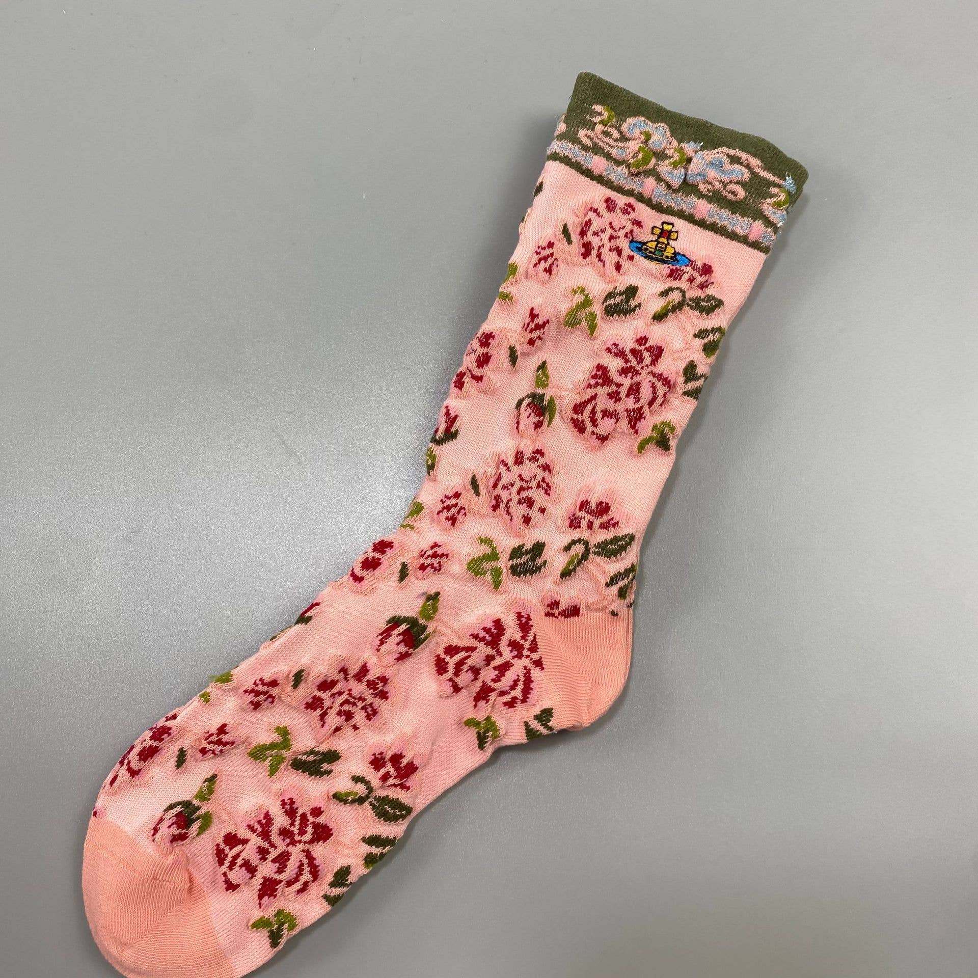 Tourtiwi - Wholesale Socks - Women's - Embroidered small flower vintage socks embossed hollow socks1