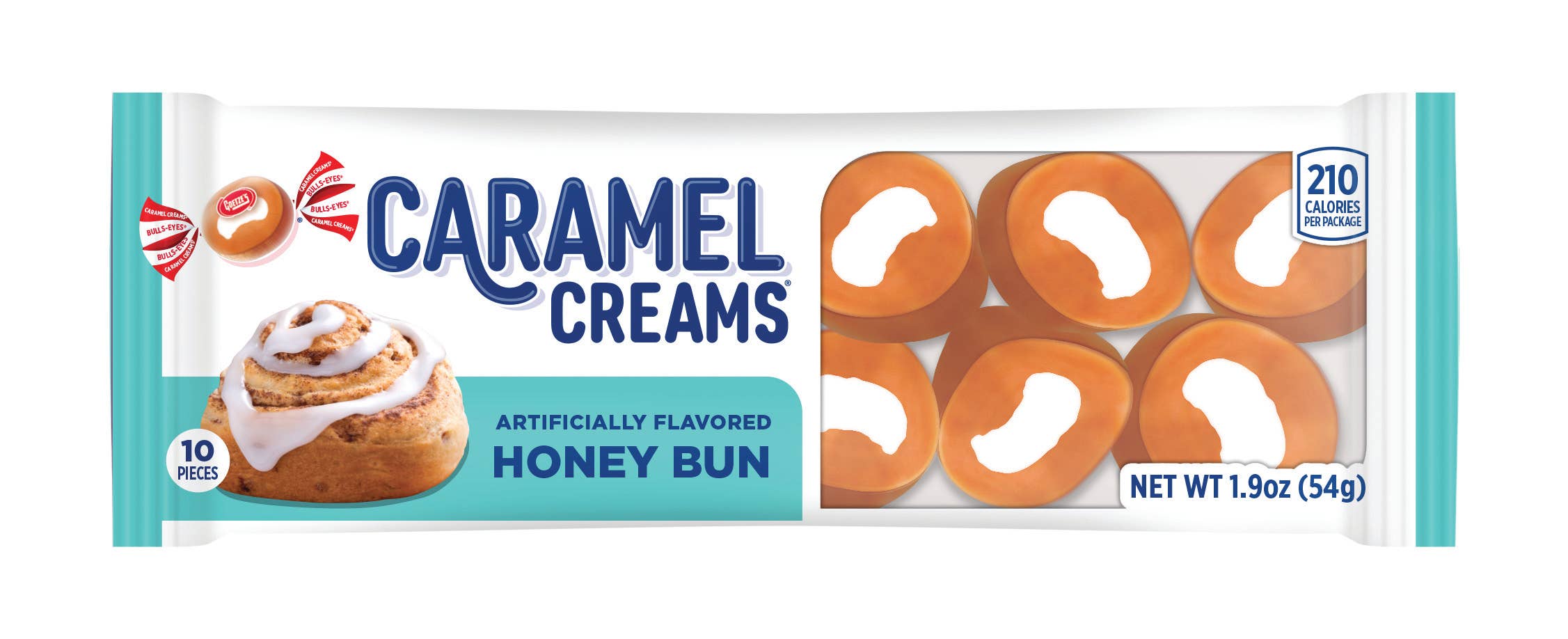 Grandpa Joe's Candy Shop - Wholesale Caramel - Caramel Creams Honey Bun 1.9oz Tray, 20ct1