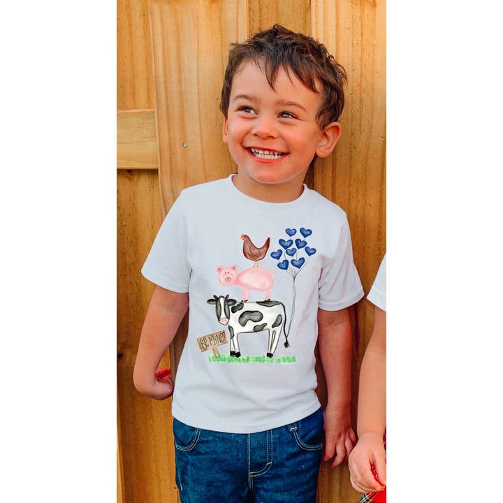 Boy Farm Animal Valentine Toddler Tee for wholesale by Painted Skies