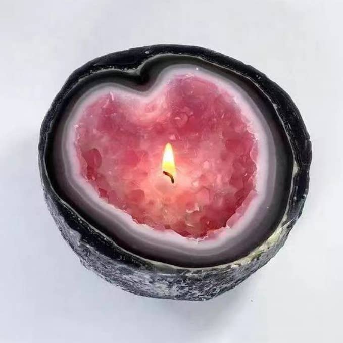 VIGOR - Wholesale Candle Holder - Vintage Resin Crystal Cave Candle Holder, 10 Pack
