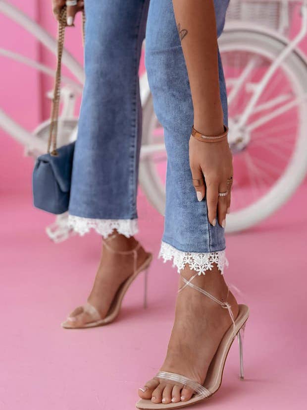 Light Blue 2025 NEW European HighWaisted Flare Jeans Chic Flared Fresh for wholesale on Faire8