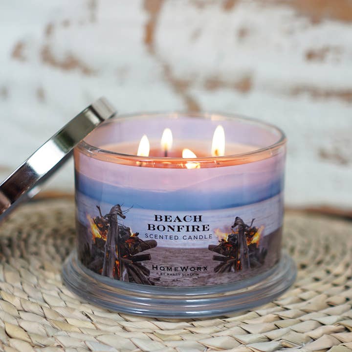 HomeWorx by Slatkin + Co. – Großhandel Kerze im Glas / gefüllte Kerze – Beach Bonfire Tonka & Birch Duftkerze (18 Unzen)4