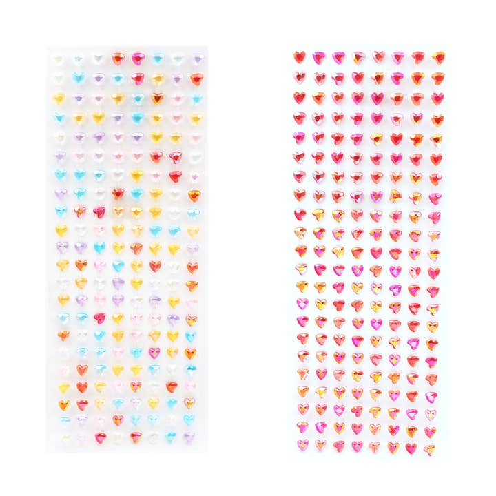 Hjerteformede stenklistermærker 176-ct, 1 ark for engroshandel hos Angels Craft