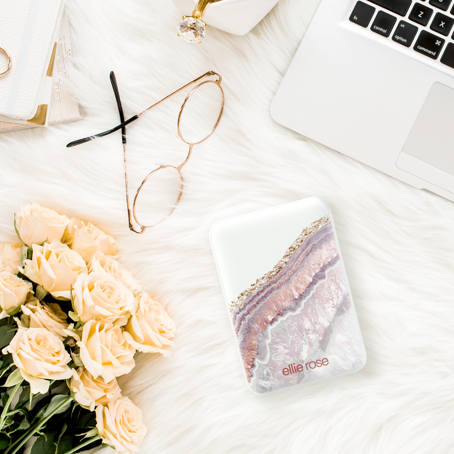 Ellie Rose - Wholesale Portable Charger - Power Bank Charger - Rose Gold Agate8