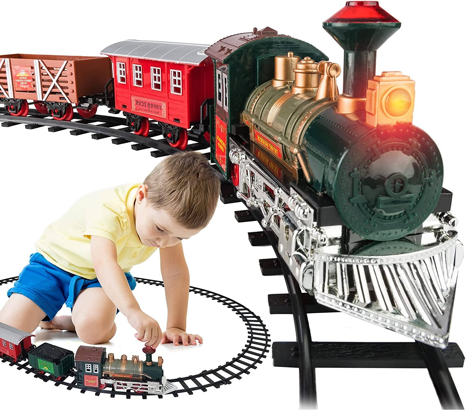 Atlasonix - Vente Lot de jouets – enfant - Ensemble de train électrique, jouet de train électrique, alimenté par batterie8