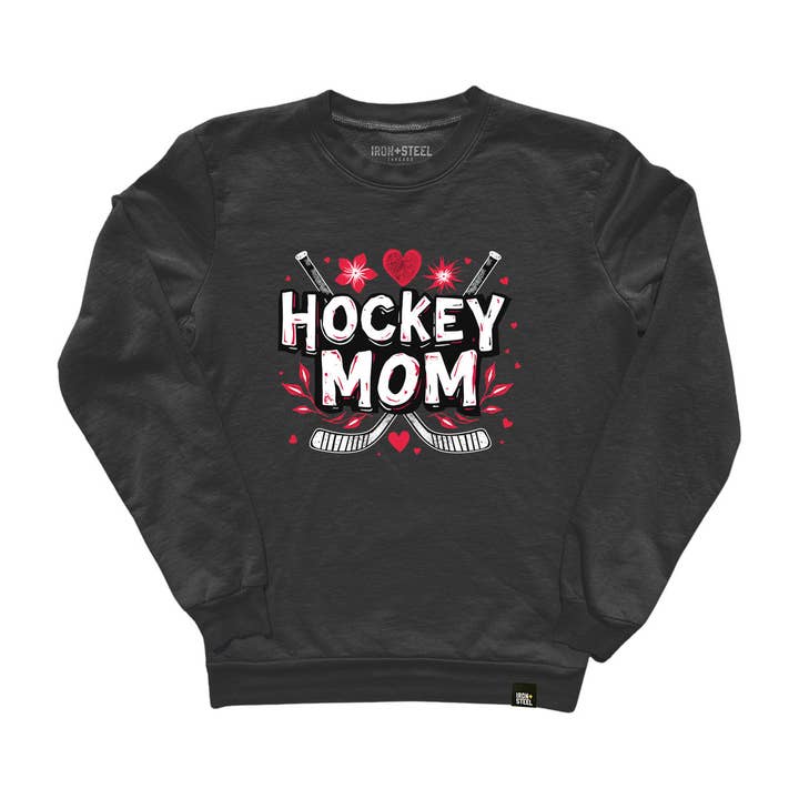 Hockey Mom Hearts Sweatshirt for wholesale by Iron+Steel Hockey