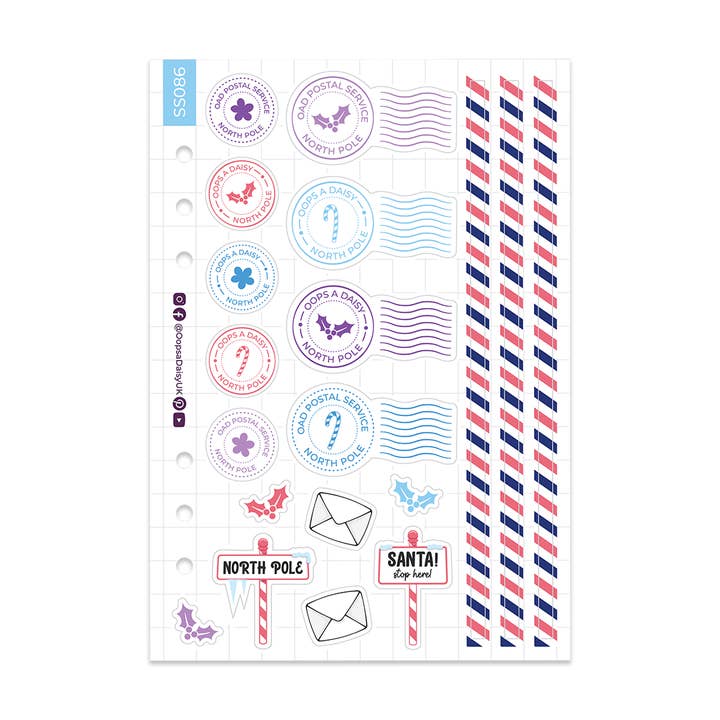 Francobolli del Polo Nord - Foglio di Adesivi A5 per la vendita all'ingrosso da parte di Oops a Daisy UK Ltd