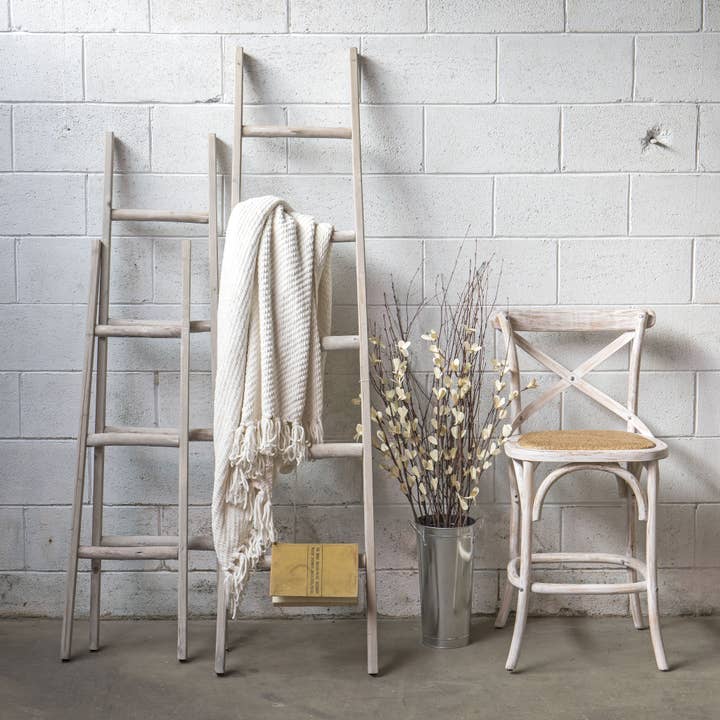 Willow Group - Wholesale Stool - White Wash Cross Back Birch Stool Outdoor Chair4