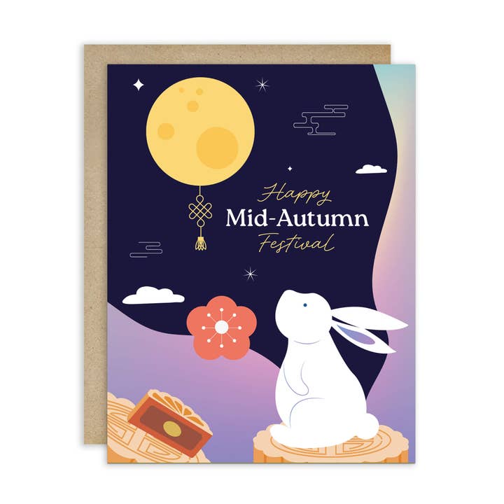 Moon Gazing Mid-Autumn Festival Cards | Asian Chinese Greetings for wholesale by Cute Asian Cards