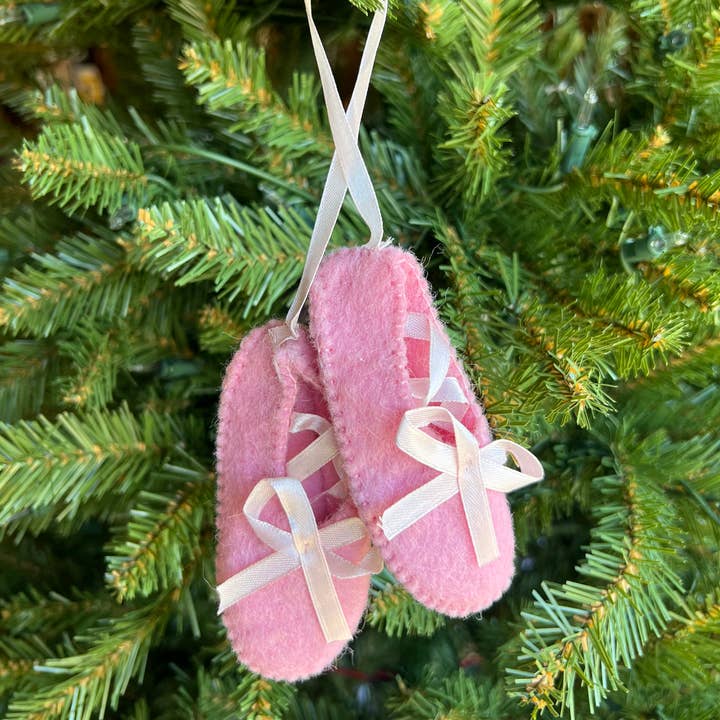 Ornaments 4 Orphans - Wholesale Ornament - Ballet Slippers Felt Wool Christmas Ornament