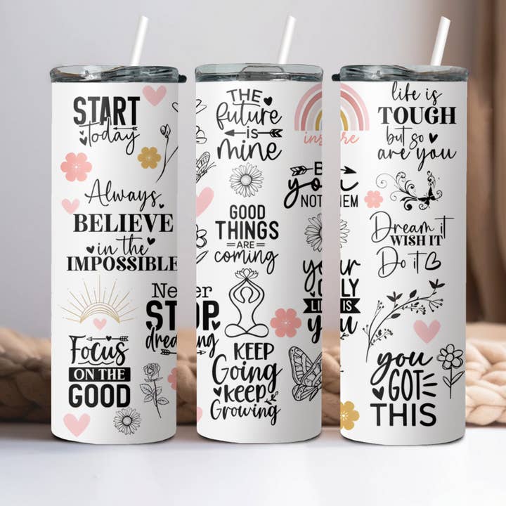 Focus On The Good Tumbler for wholesale by Wicked Flower Creations