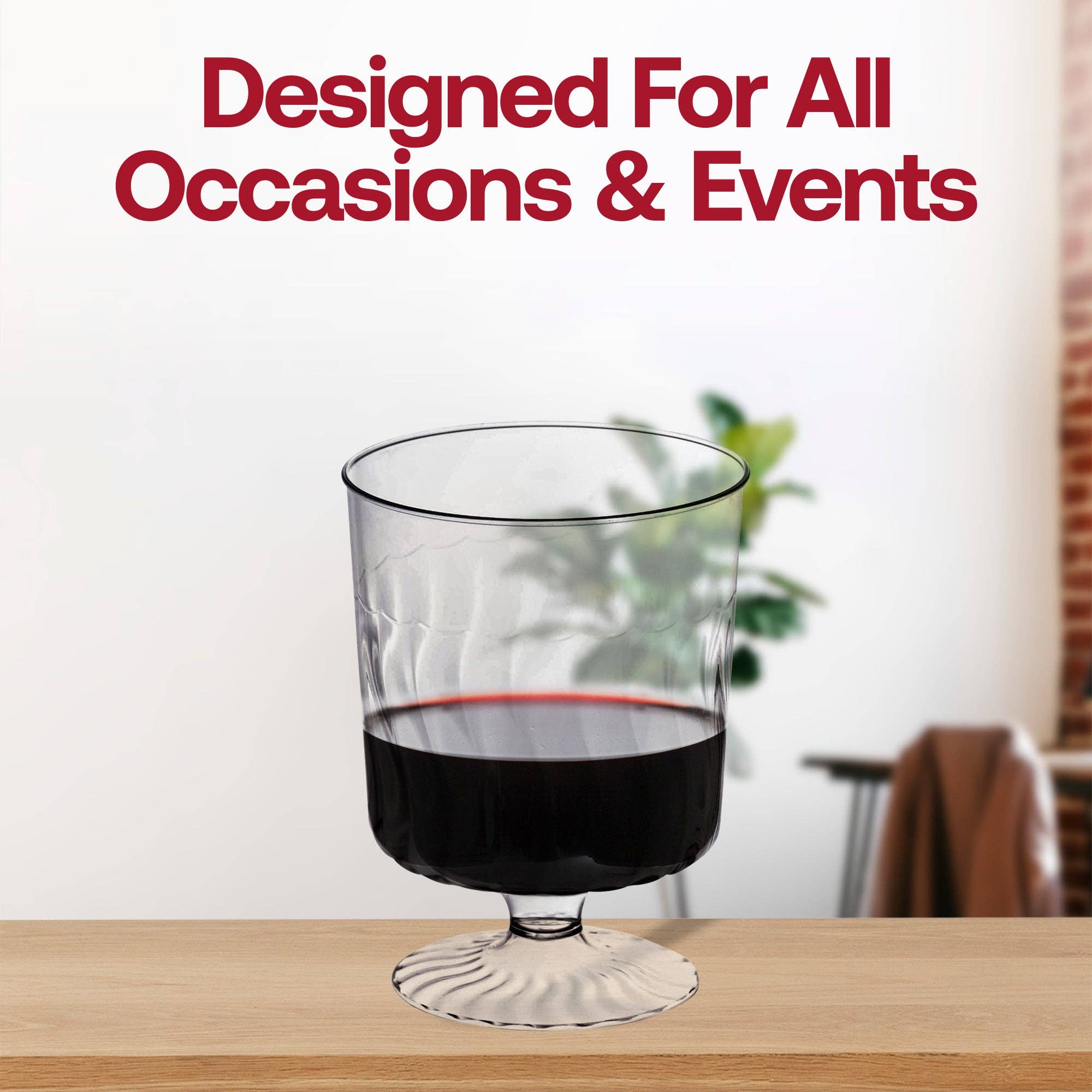 Smarty had a Party – Copo de vinho por atacado – 8 taças de vinho em plástico transparente com pé - 10 unid.6