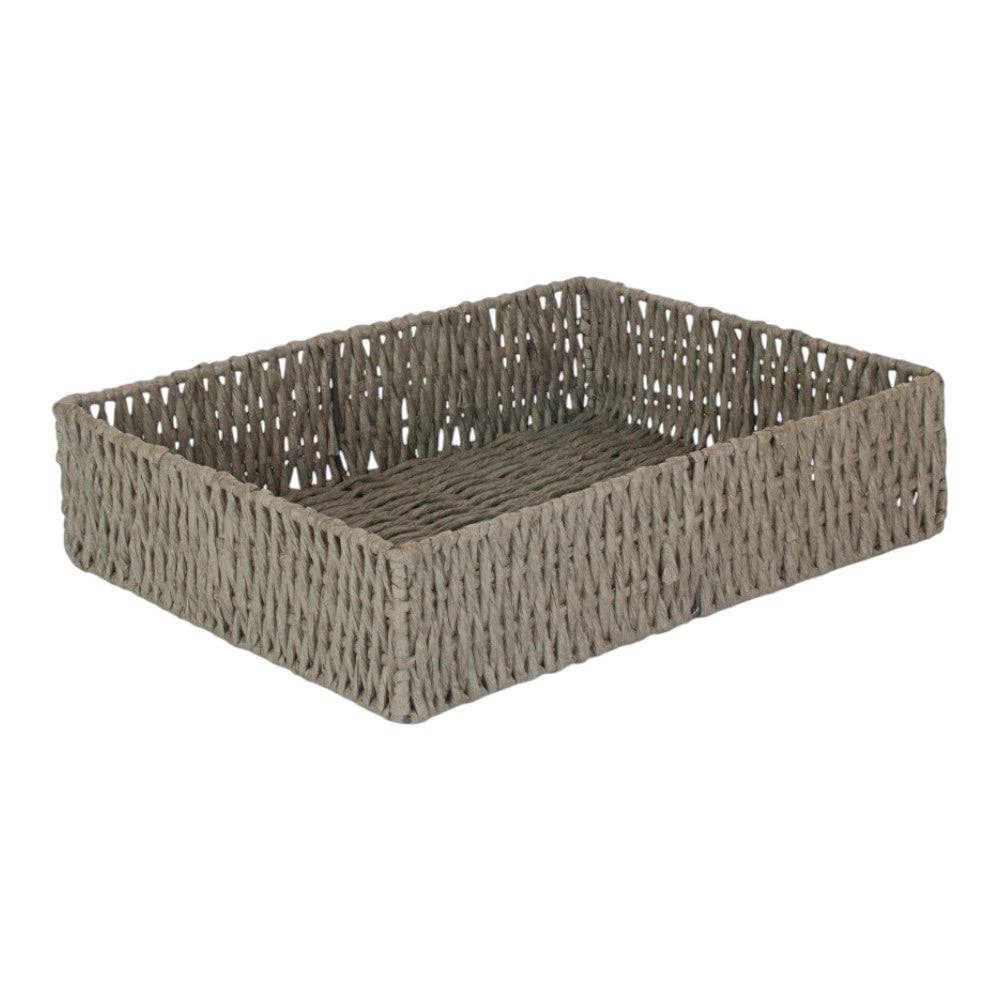 Red Hamper – wholesale Decorative tray – Rectangular Grey Straight-sided Paper Rope Trays0