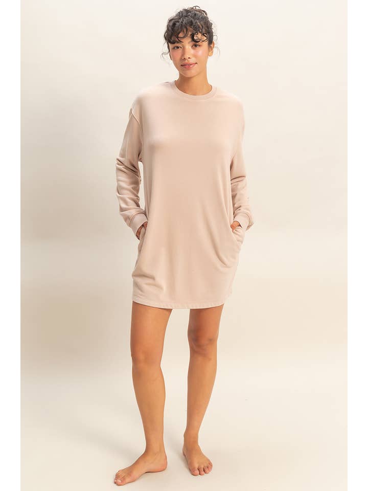 HYFVE – wholesale Dress – Women's – Mineral Washed Oversized Mini Sweatshirt Dress38