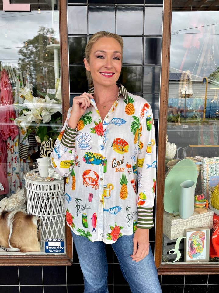 Roselle – wholesale Buttoned-down shirt – Women's – ROSELLE CUBA SHIRT JUICY FRUIT5