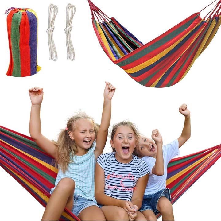 4E’s Novelty Cotton Double Hammock – Portable, Durable, and Perfect for Outdoor Relaxation for wholesale by 4E's Novelty