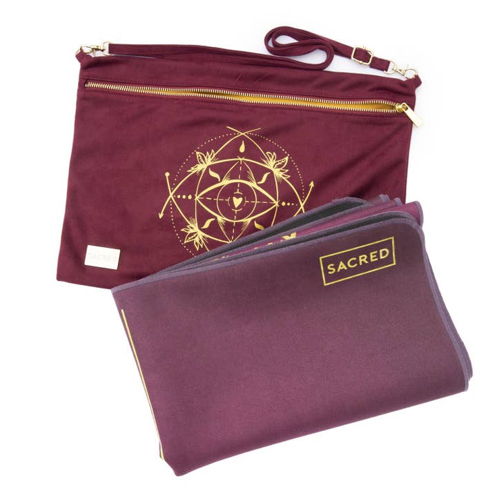 TRAVEL YOGA MAT - BURGUNDY for wholesale by Sacred Yoga