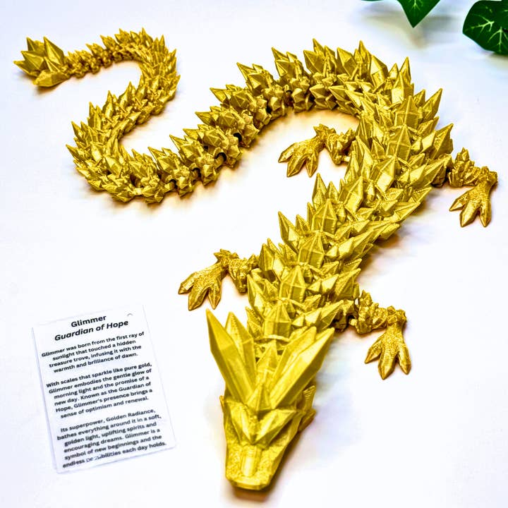 Dragon Fidgets - Wholesale Fidget Toy - Kids - 19IN Crystal Dragon Fidget Toy Decor, 3D Printed