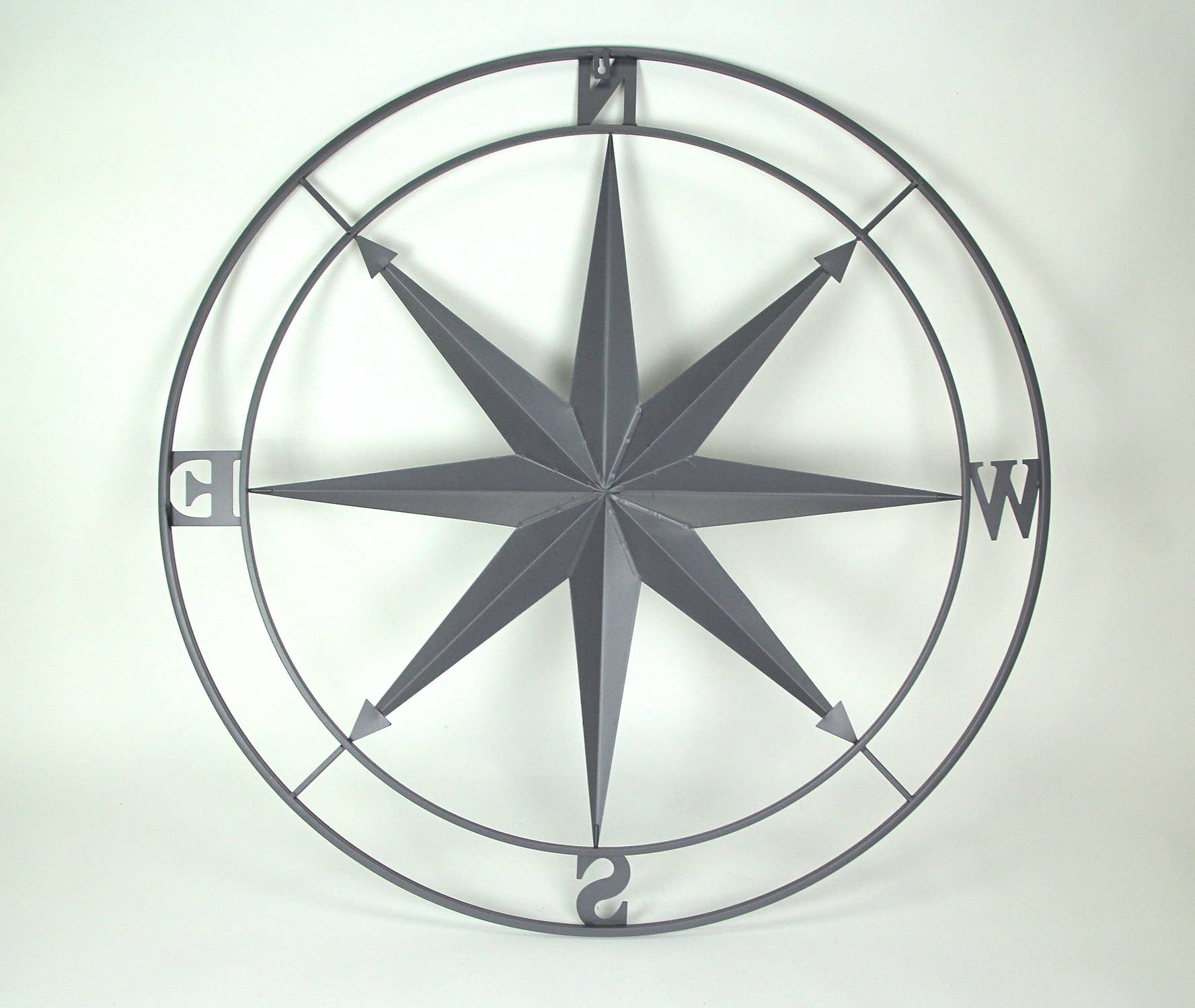 Zeckos - Wholesale Wall Accent - Galvanized Metal Nautical Compass Rose Wall Hanging 36 in.2