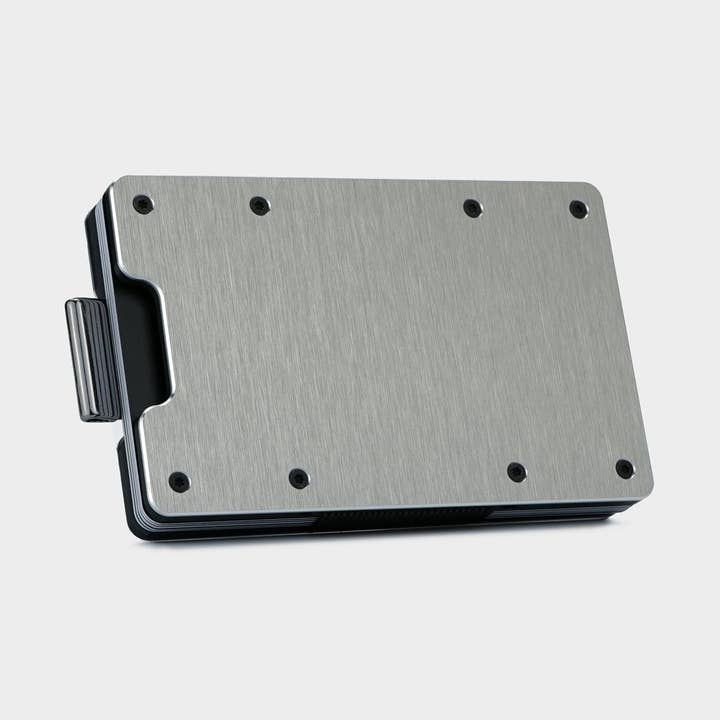 Argento spazzolato, slide one+portamonete in vetro acrilico. per la vendita all'ingrosso da parte di Aviator Wallet