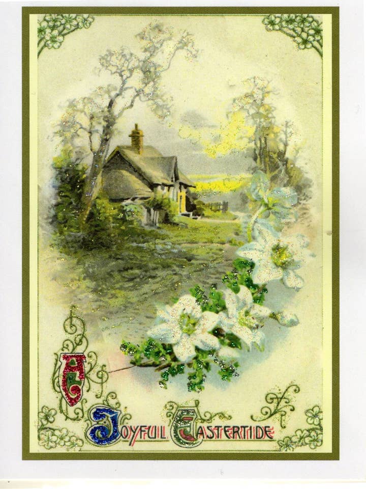 A Joyful Eastertide Glitter Card for wholesale by The Marble Faun Gifts