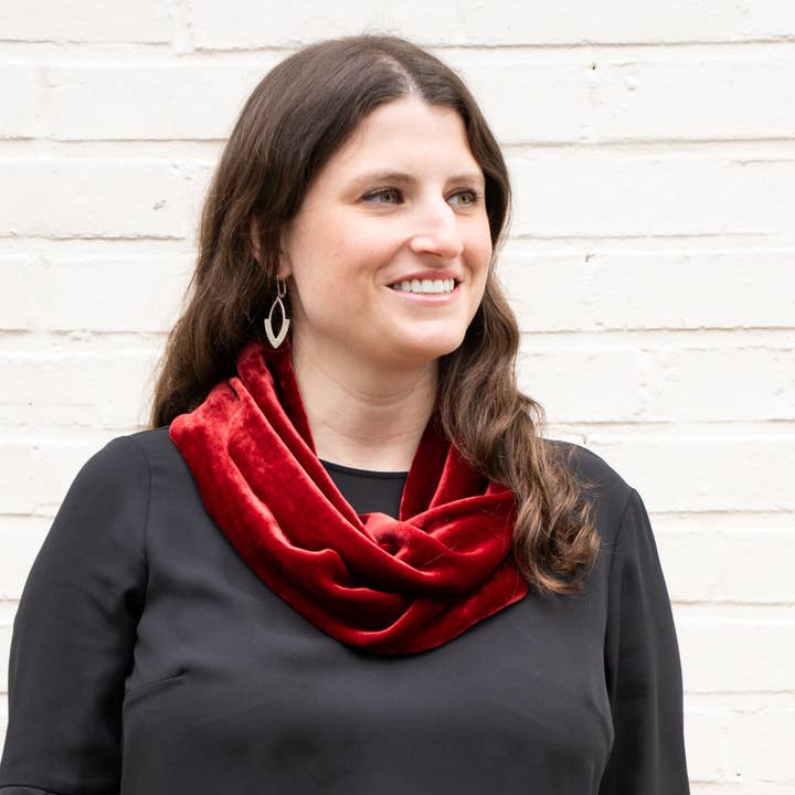 Silk Velvet Infinity Scarf for wholesale by Dana Herbert