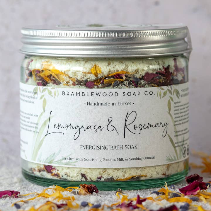 Lemongrass & Rosemary Bath Soak for wholesale by BrambleWood Soap