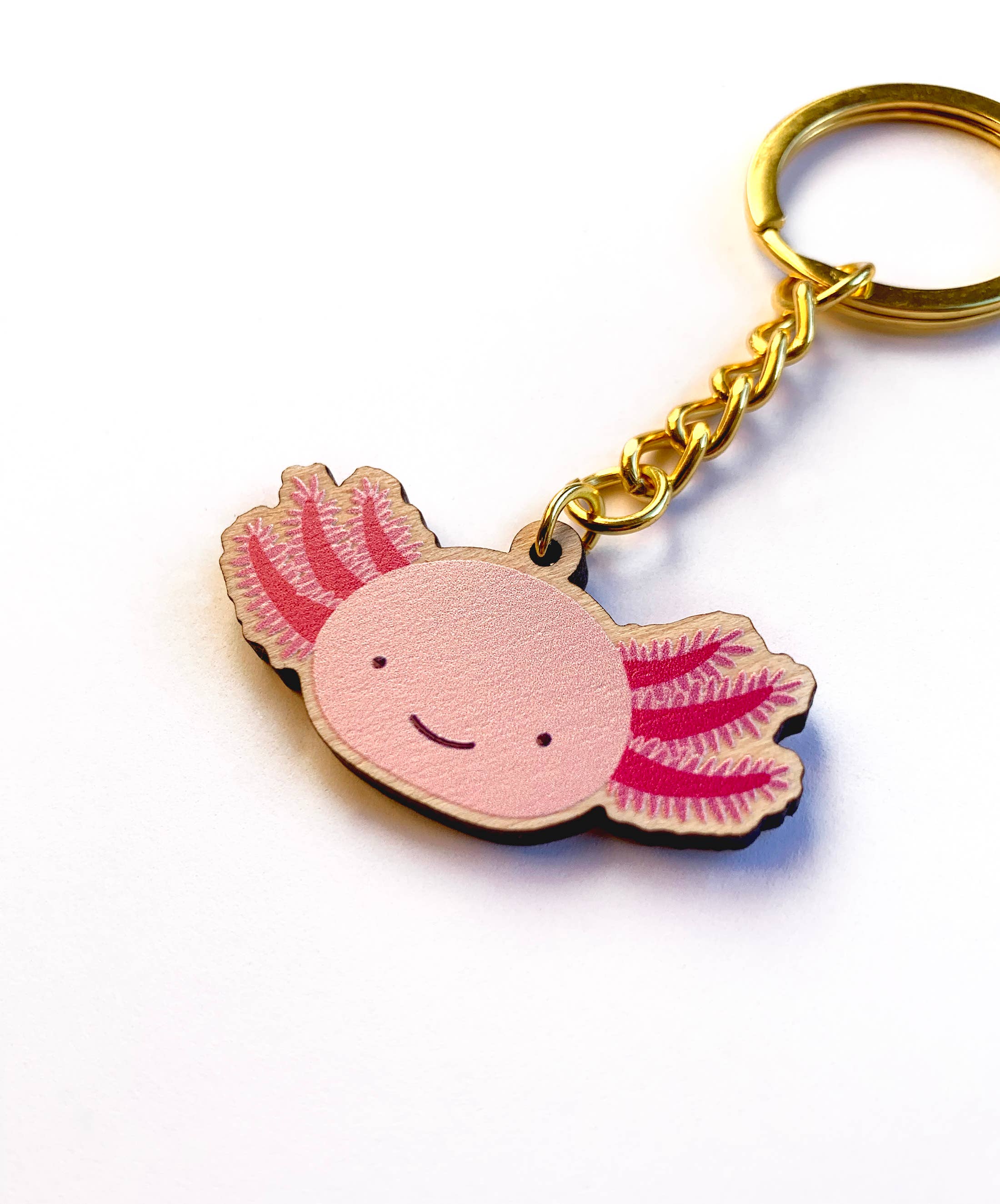 Tom Hardwick – wholesale Keychain – Unisex – Axolotl Wooden Key Ring1