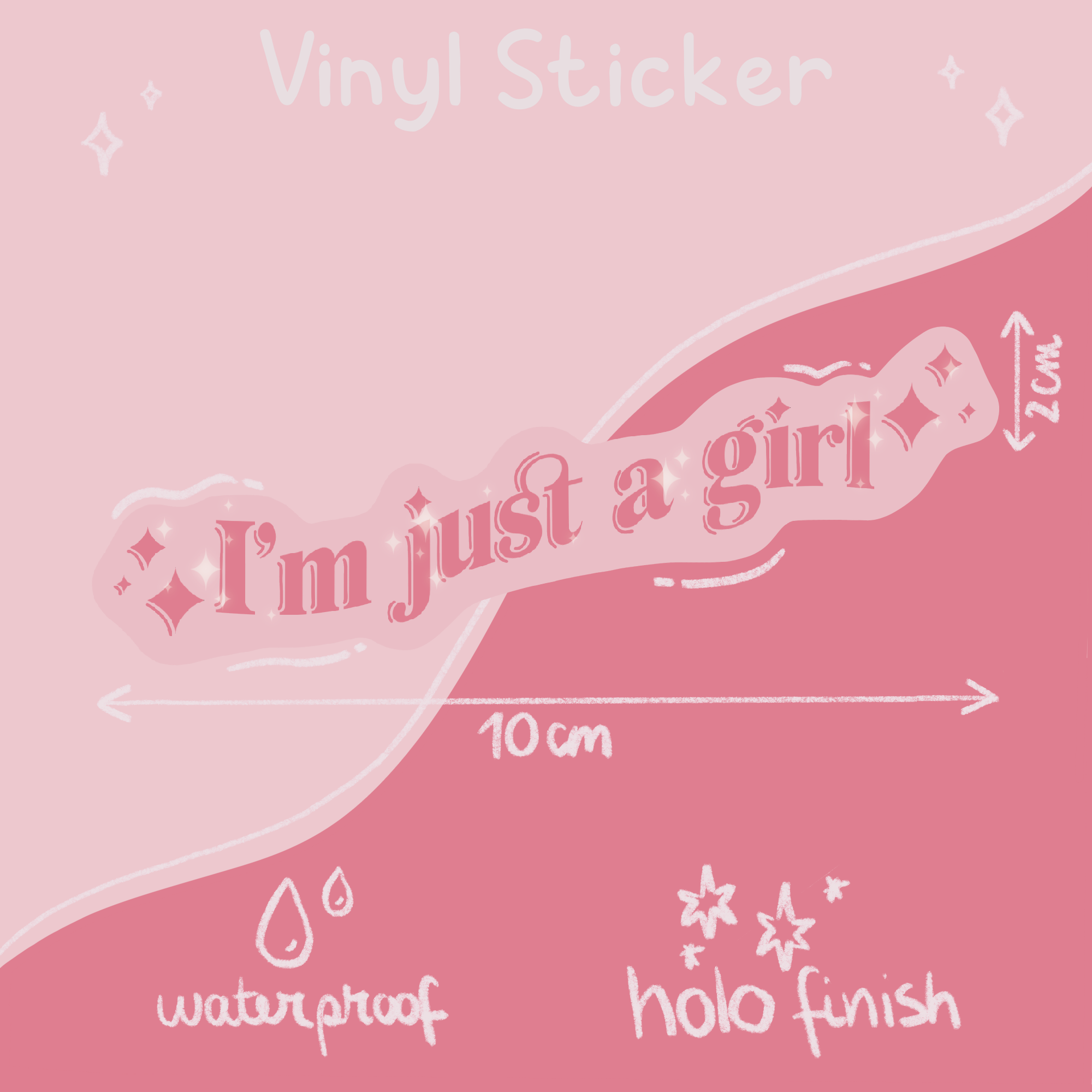 Rosage Studio - Vente Autocollants pour téléphone et ordinateur portable - Autocollant « I'm just a girl »2