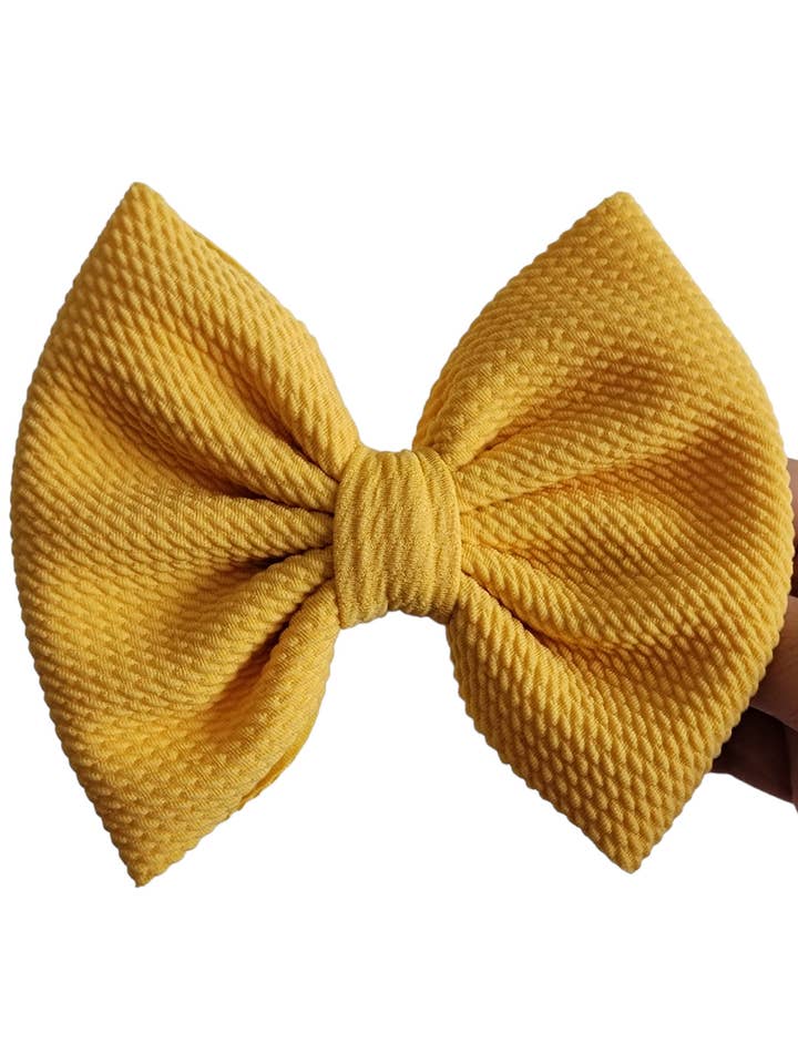 Savannah Bow-Yellow Mustard for wholesale by Dainty Delights Creations