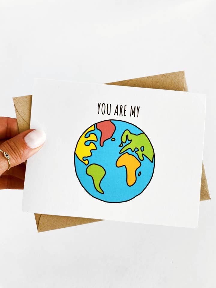 Biglietto d'amore «Tu sei il mio mondo» per la vendita all'ingrosso da parte di Five Dot Post