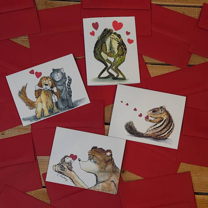 Ensemble de cartes de vœux de la Saint-Valentin pour la vente par Critterwit and Company