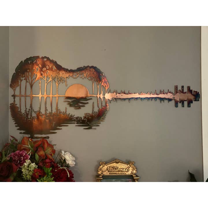 Abstract Guitar Metal Wall Art, Metal Guitar Art for wholesale by Alpha Signs & Designs