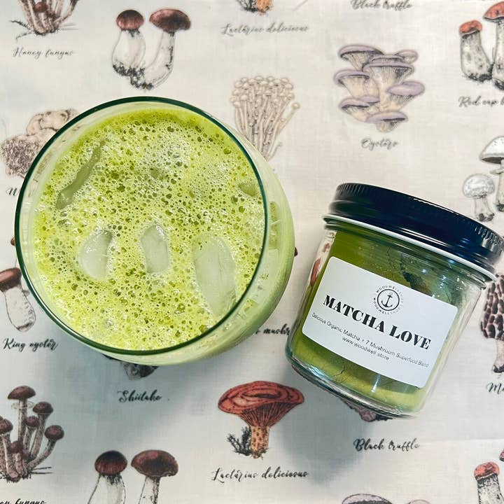 Enriched Matcha Mushroom Blend: Premium Japanese Green Tea for wholesale by WoodWell®