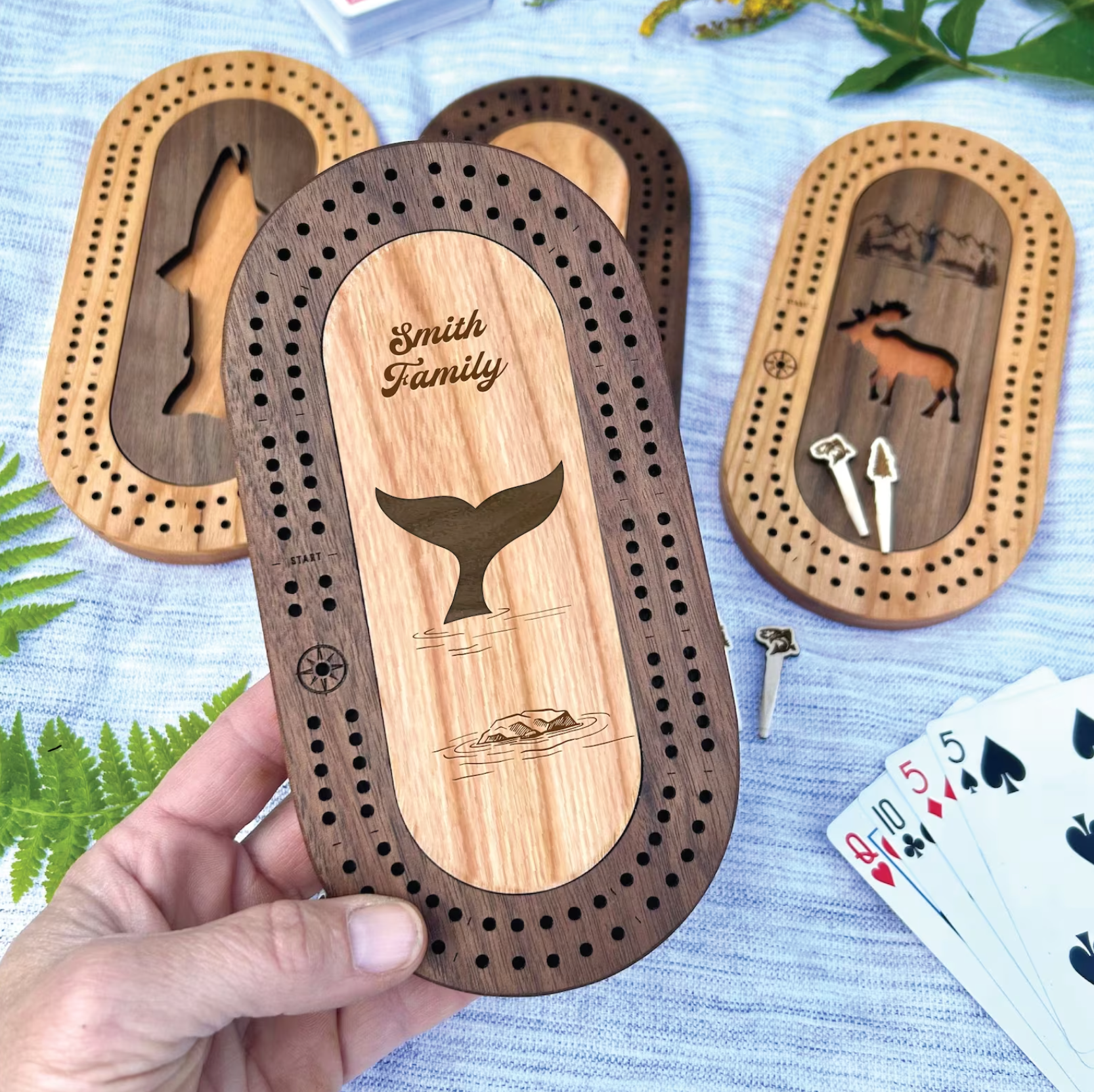 Cast & Carve - Wholesale Board Game - Wildlife Mini Travel Cribbage Board & Custom Pegs Set10