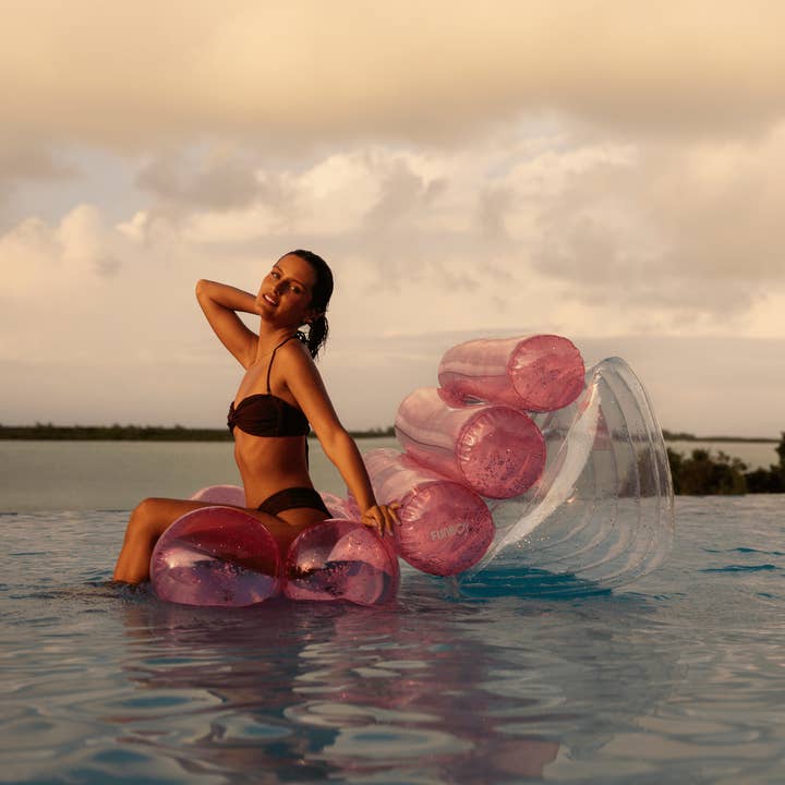 FUNBOY - Wholesale Inflatables - Clear Pink Glitter Leisure Chair Pool Float