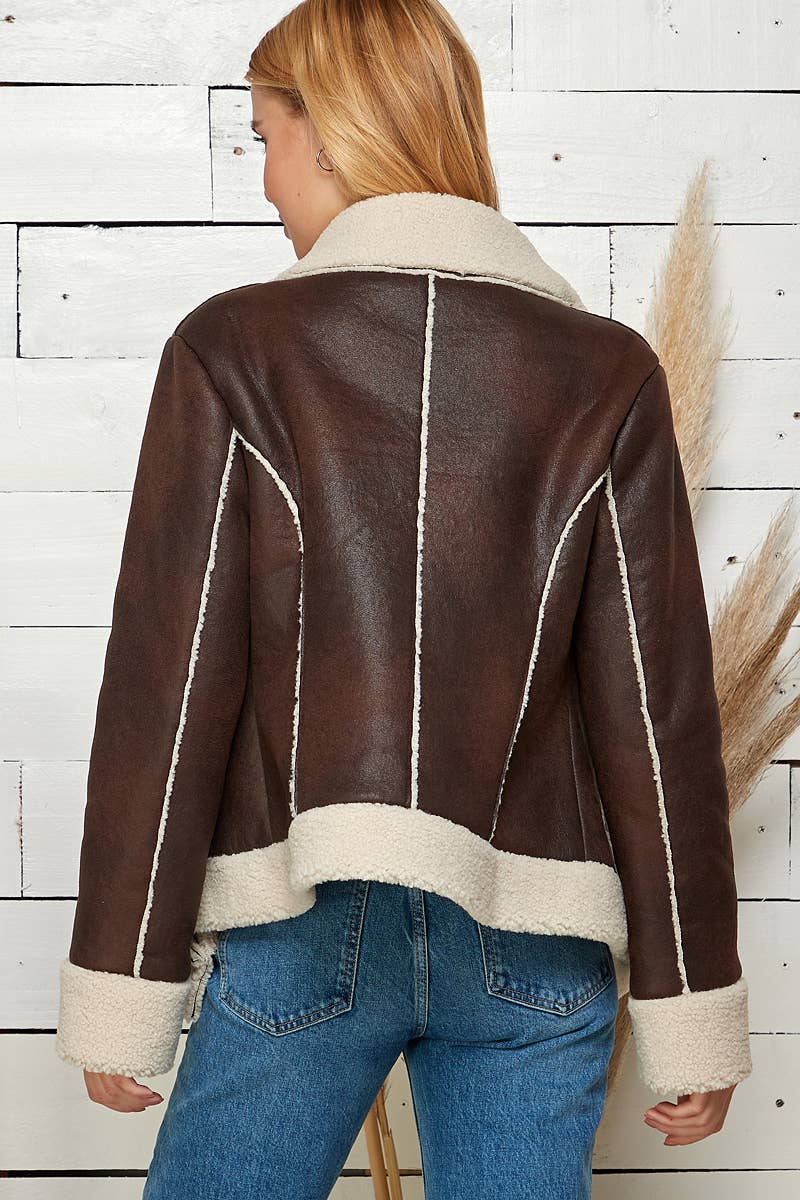 MARRÓN Chaqueta de cuero sintético Timberline de venta al por mayor en Faire8