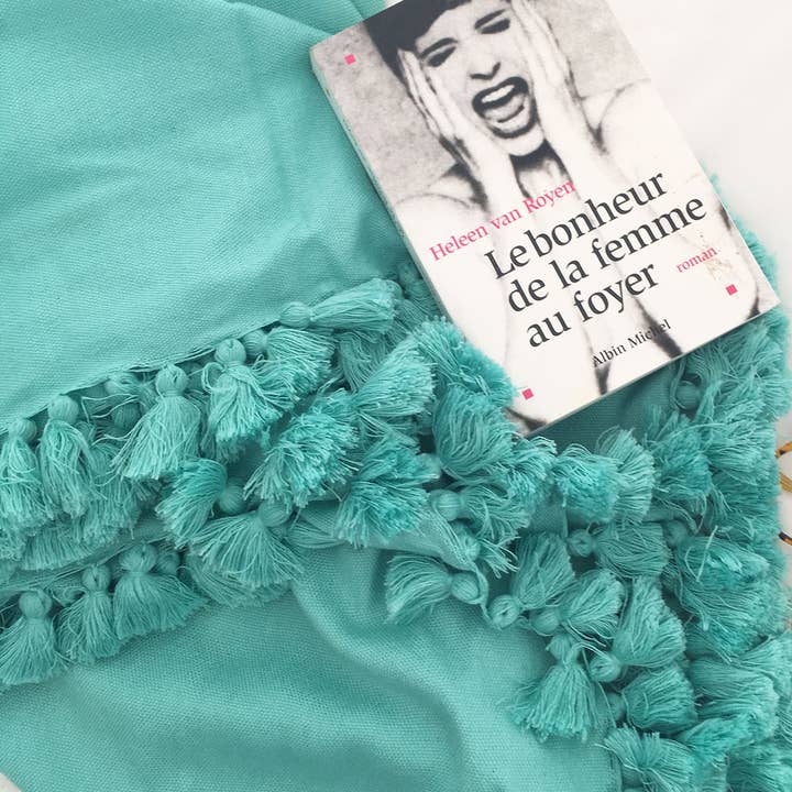 Scents and Feel - Vente Plaids - Jeté Laine Léger Couleur unie avec Pompon3