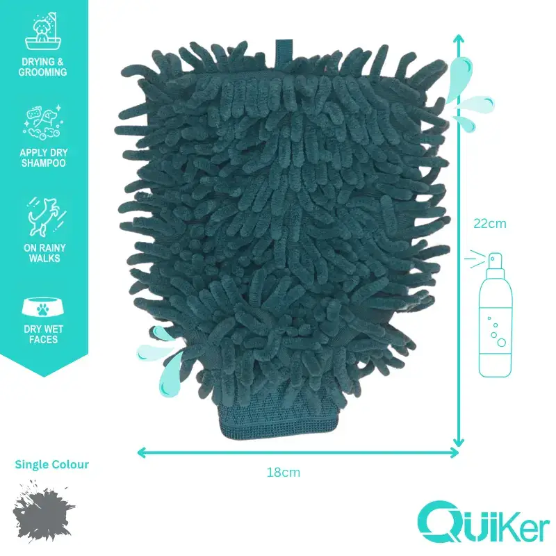 Quiker Pet Products – wholesale Pet grooming aid – Dog – QuikDry Multi-Purpose Noodle Mitt -Dry Groom - 72 Pack0