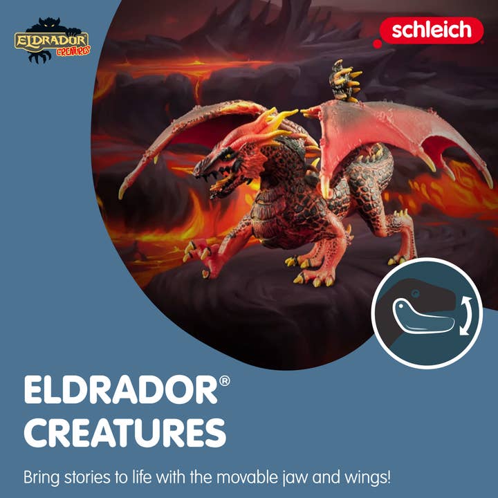 Schleich - Wholesale Figurine Toy - Kids - Lava Dragon Action Figure Character Toy with Movable Wings