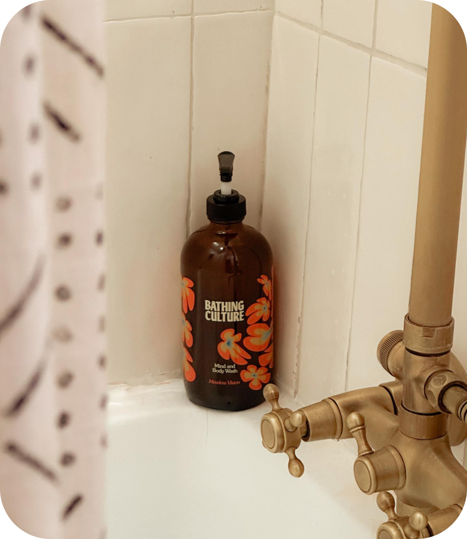 Bathing Culture - Wholesale Body Wash/Shower Gel - Mind and Body Wash Refillable 16oz Glass (Meadow Vision)1