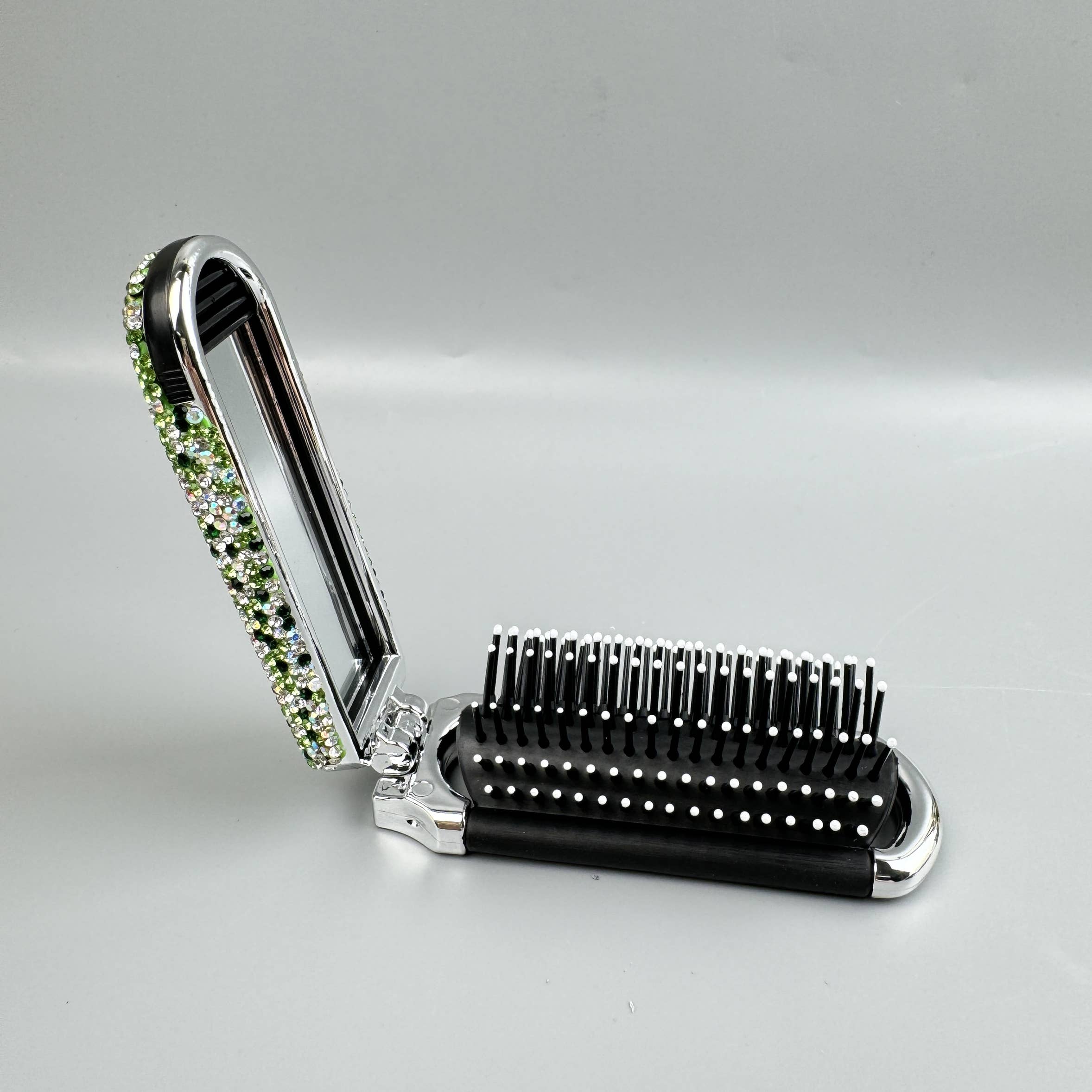 Ole - Venta al por mayor Cepillo/peine - Cepillo de Pelo y Espejo de Viaje Compacto Plegable con Pedrería de Cerámica MIS100919