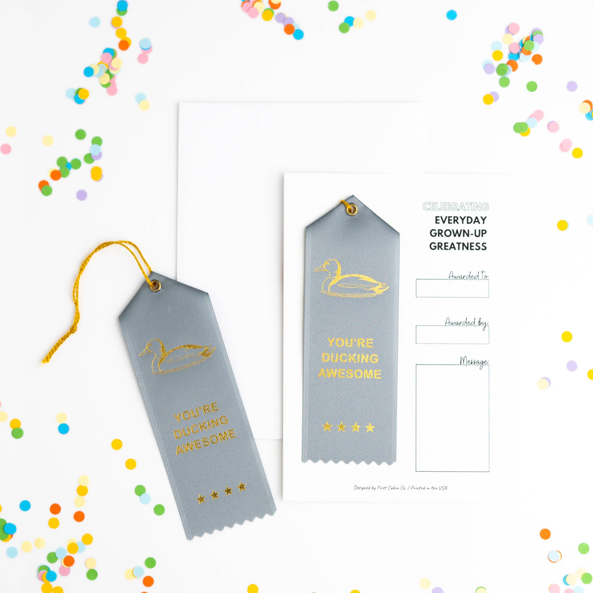 First Cabin Co. - Wholesale Gag gift/novelty gift - You're Ducking Awesome Award Ribbon