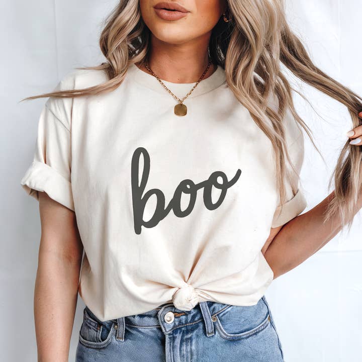 Boo Herbst Grafik T-Shirt für den Großhandel von Trendznmore - Modern Graphic Apparel