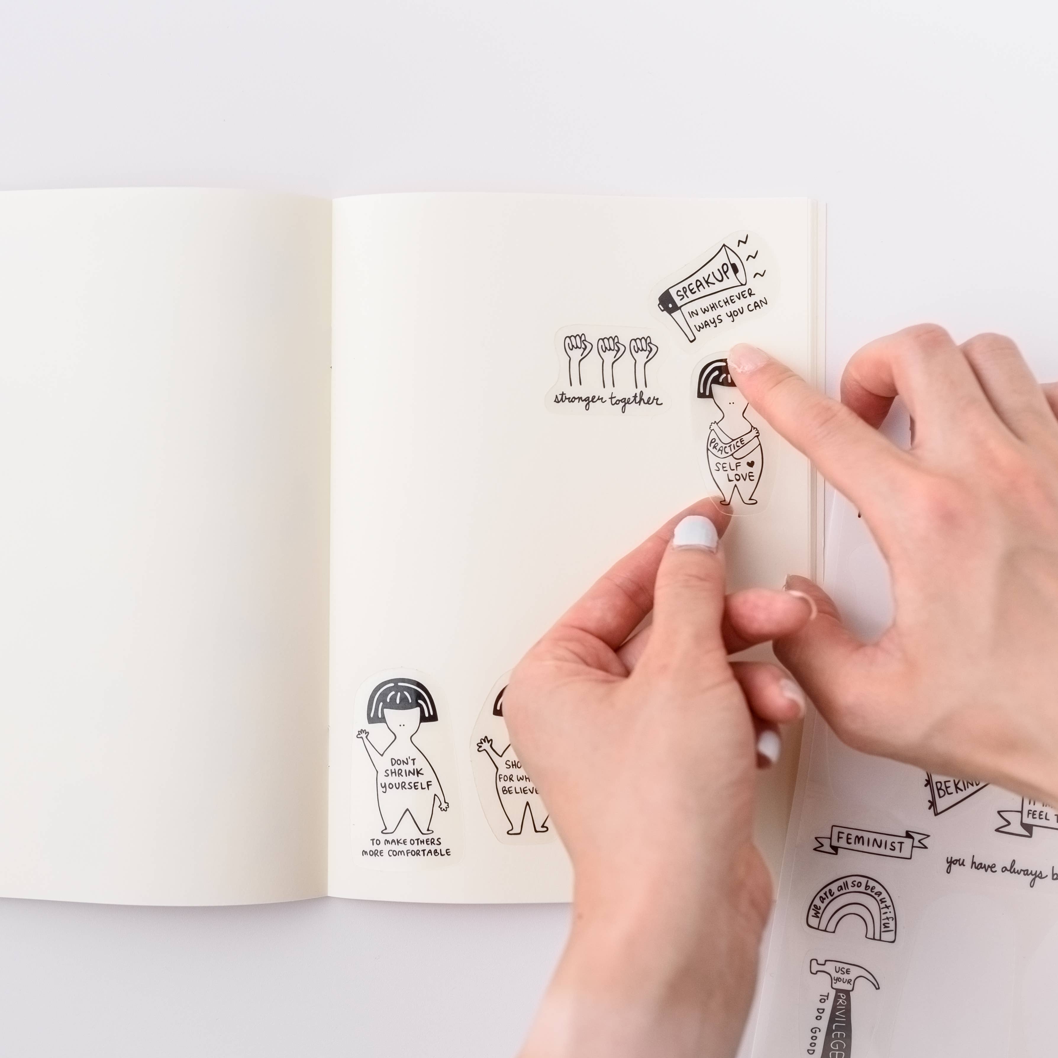 Kwohtations - Vendita all'ingrosso Adesivo - Foglio di Adesivi Femministi - Adesivi Trasparenti per Pianificatore3