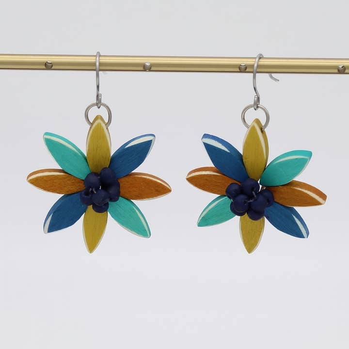 Multi Color Amaya Flower Earrings for wholesale by Sylca Designs