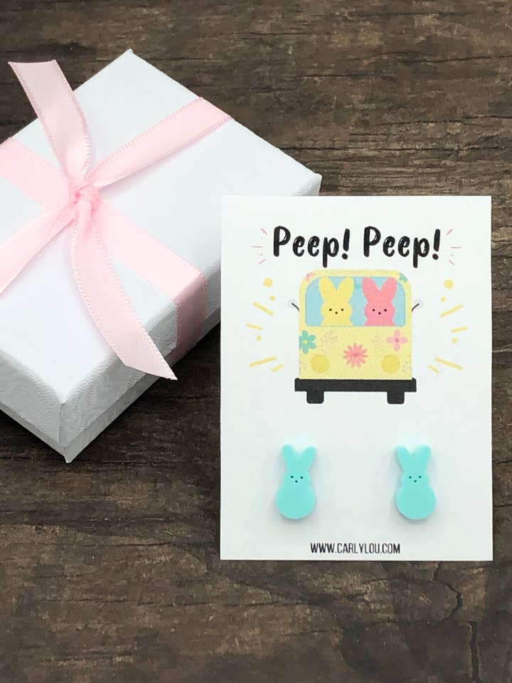Easter Peeps Earrings - Peep Peep Bus for wholesale by Carly Lou