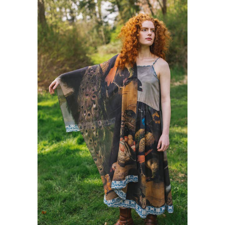 Market of Stars - Wholesale Scarf - Women's - Wild Beauty Bohemian Scarf with Peacock Print