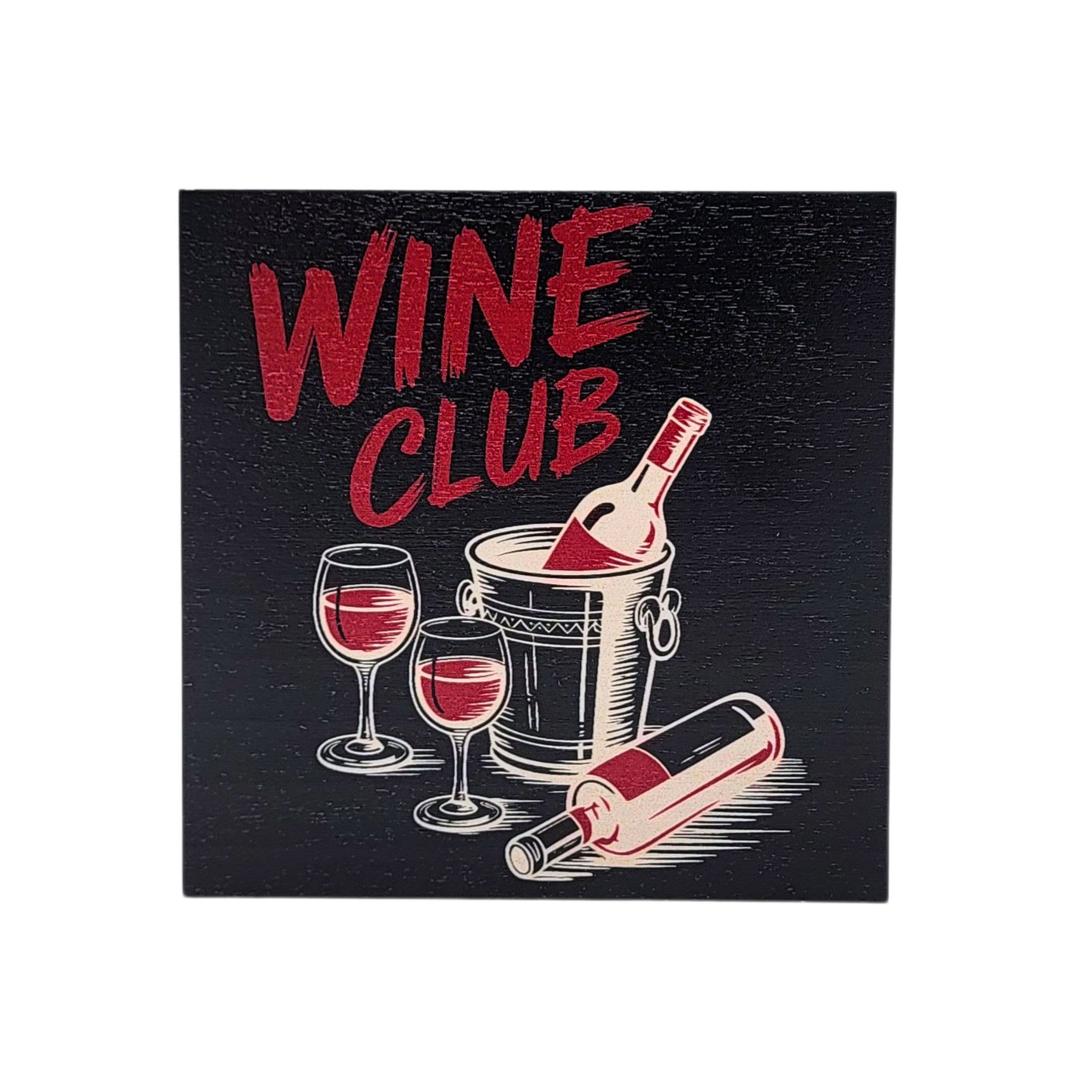 Home Accents By Driftless - Vente Pancarte - Panneaux en bois amusants et petits du club de vin0